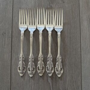 5 Oneida Community SILVER ARTISTRY Dinner Forks 7 1/2" Silverplate 1965